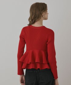 GRACE CONTINENTAL ペプラムニットカーディガン