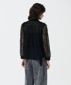 GRACE CONTINENTAL フリンジレースタイ付ブラウス