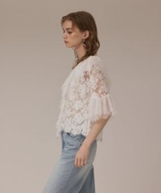 GRACE CONTINENTAL レースコンビフリルブラウス