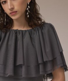 GRACE CONTINENTAL フリルケープサロペット