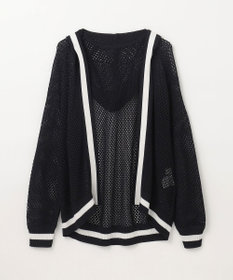 GRACE CONTINENTAL メッシュラインニットフーディ