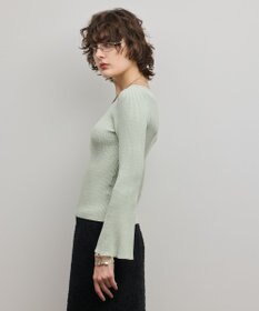 GRACE CONTINENTAL アイレットリブニットトップ