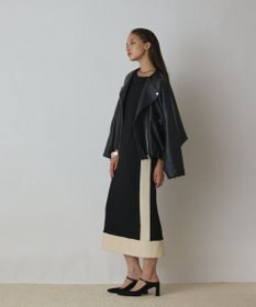 GRACE CONTINENTAL バイカラーカットワンピース ブラック