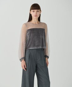 GRACE CONTINENTAL フロッキーチュールコンビトップ