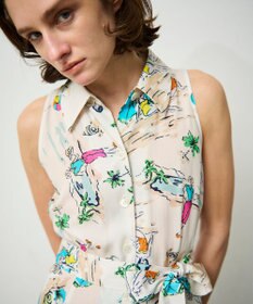 GRACE CONTINENTAL バックコンシャスプリントワンピース