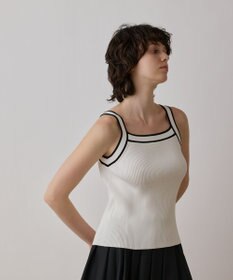 GRACE CONTINENTAL バイカラーリブニットトップ