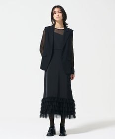 GRACE CONTINENTAL フリルチュールサテンキャミワンピース