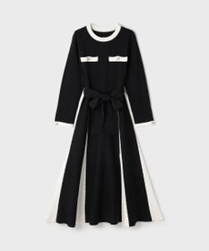 GRACE CONTINENTAL ニットバイカラージャガードワンピース