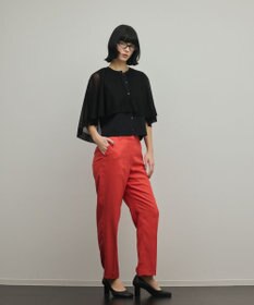 GRACE CONTINENTAL トリアセ麻調テーパードパンツ
