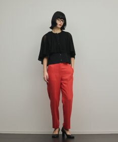 GRACE CONTINENTAL トリアセ麻調テーパードパンツ