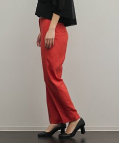 GRACE CONTINENTAL トリアセ麻調テーパードパンツ