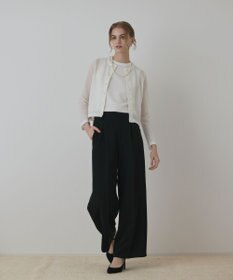 GRACE CONTINENTAL ラメフェザ－ニットカーディガン