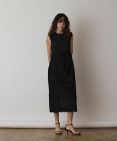 GRACE CONTINENTAL フェザー刺繍コンビワンピース