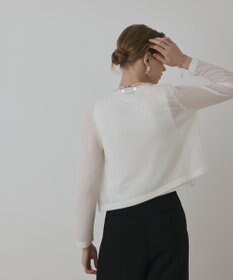 GRACE CONTINENTAL ラメフェザ－ニットカーディガン