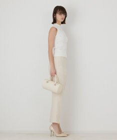 GRACE CONTINENTAL ビジューリブニットトップ