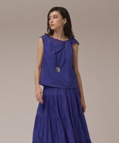 GRACE CONTINENTAL オーガンドレープトップ ブルー
