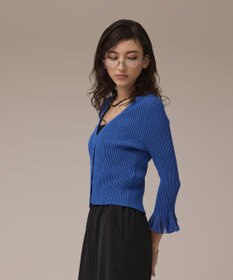 GRACE CONTINENTAL シアーフリルニットカーディガン