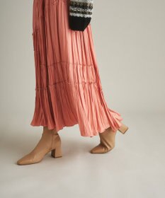 【完売品】極美品 24SS ディニテコリエ 3段プリーツスカート エクリュ F Precious 2024年5月号掲載】ジオメトリックプリント プリーツ