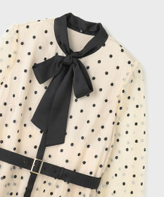 GRACE CONTINENTAL ビーズ刺繍ドットドレス