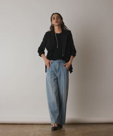 GRACE CONTINENTAL ヒッコリーデニムワイドパンツ