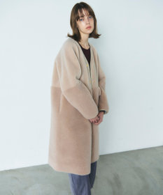 GRACE CONTINENTAL ノーカラーボアムートンコート