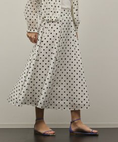 GRACE CONTINENTAL ドットフロッキータックスカート