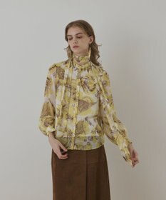 GRACE CONTINENTAL スカ-フタイブラウス イエロー