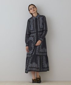 GRACE CONTINENTAL バンダナプリントシャツワンピース