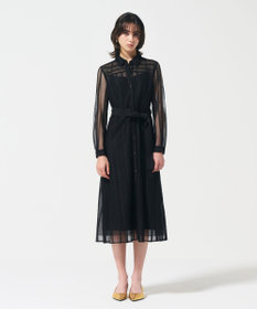 GRACE CONTINENTAL ストライプレースシャツワンピース