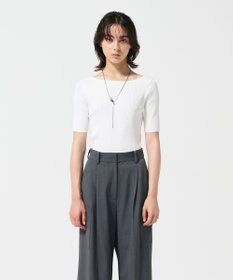 GRACE CONTINENTAL リブカシュクールニットトップ