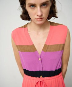 GRACE CONTINENTAL ニットマルチボーダージレ