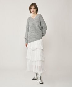 GRACE CONTINENTAL ラメ畦ニットトップ