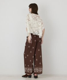 GRACE CONTINENTAL メッシュエンブロイダリーポンチョトップ