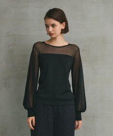 GRACE CONTINENTAL ラメコンビシアーニット ブラック