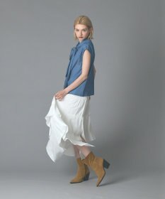 GRACE CONTINENTAL シアーデニムボウタイブラウス