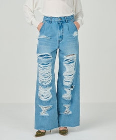 GRACE CONTINENTAL ハードクラッシュデニムパンツ