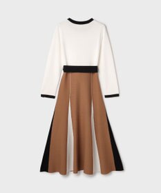 GRACE CONTINENTAL ニットバイカラージャガードワンピース