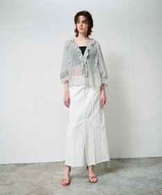 GRACE CONTINENTAL ドットラッフルブラウス