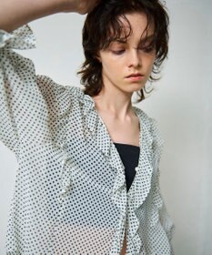GRACE CONTINENTAL ドットラッフルブラウス