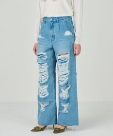 GRACE CONTINENTAL ハードクラッシュデニムパンツ