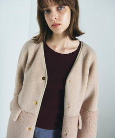 GRACE CONTINENTAL ノーカラーボアムートンコート