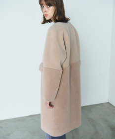 GRACE CONTINENTAL ノーカラーボアムートンコート