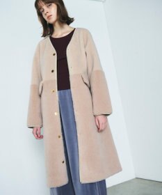 GRACE CONTINENTAL ノーカラーボアムートンコート