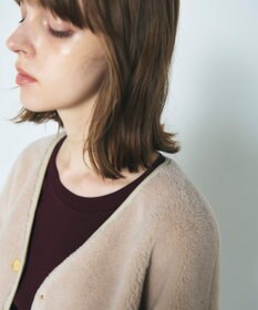 GRACE CONTINENTAL ノーカラーボアムートンコート