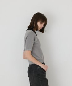 GRACE CONTINENTAL レースカラーラメニットトップ
