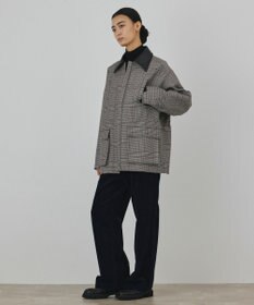 GRACE CONTINENTAL レザー衿ハンティングジャケット