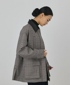 GRACE CONTINENTAL レザー衿ハンティングジャケット