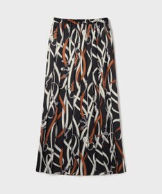 GRACE CONTINENTAL ベルトプリントアシメプリーツスカート