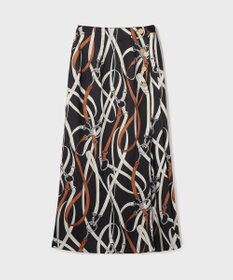 GRACE CONTINENTAL ベルトプリントアシメプリーツスカート