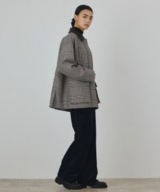 GRACE CONTINENTAL レザー衿ハンティングジャケット